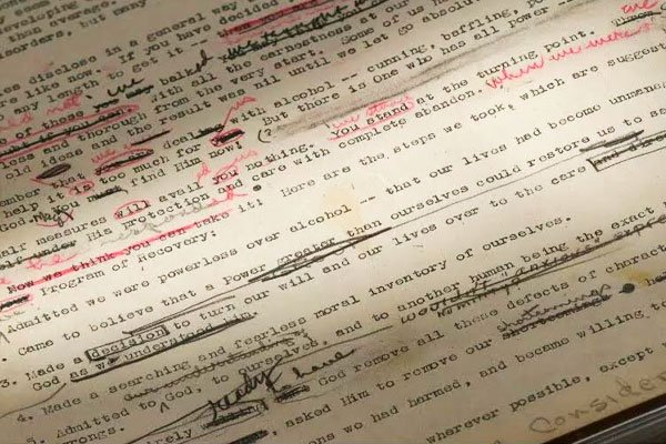 “Working Manuscript” of Alcoholics Anonymous by William Griffith Wilson – Estimate: $1,000,000-2,000,000 logo
