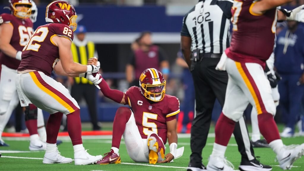 Jayden Daniels Teammates' Response to Injury Addressed by Commanders HC After Viral Videos