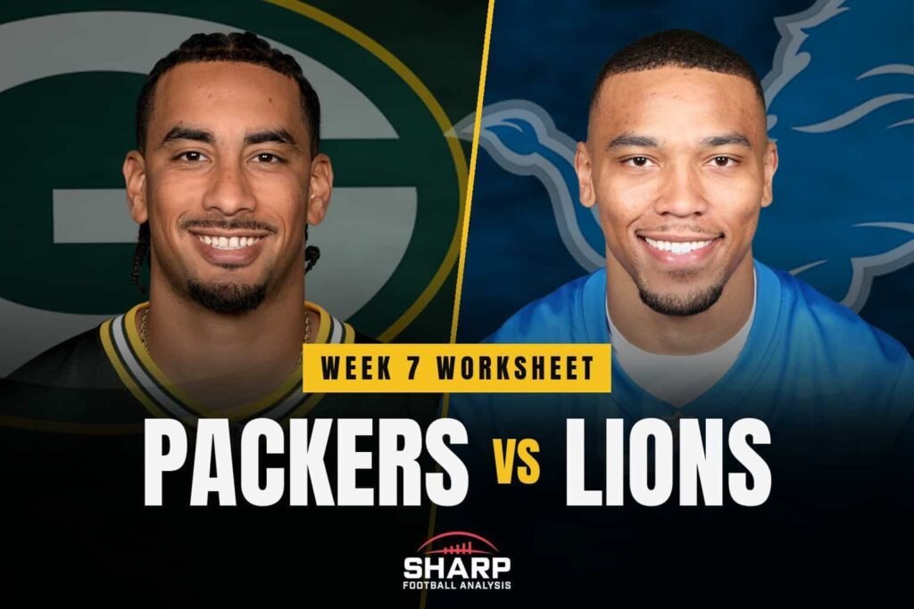 Packers vs. Lions Fantasy Football Worksheet, Week 7 Packers vs. Lions Fantasy Football Worksheet, Week 7